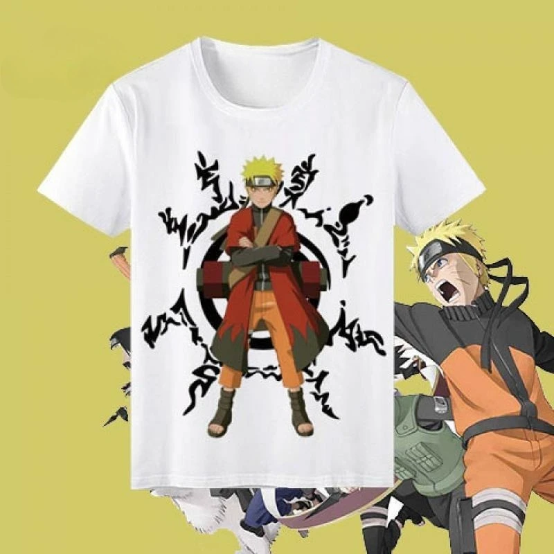 Naruto Shippuden Camiseta de manga corta 3D con Naruto, Sasuke, Boruto Anime Merchand Ropa para hombres y mujeres; Ropa Uchiha