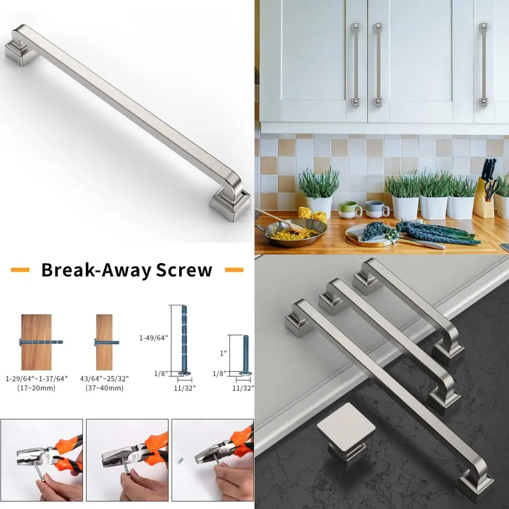 

7,5-дюймовые ручки для кухонного шкафа из матового атласного никеля, 10 шт., ручки для шкафов, фурнитура, аксессуары