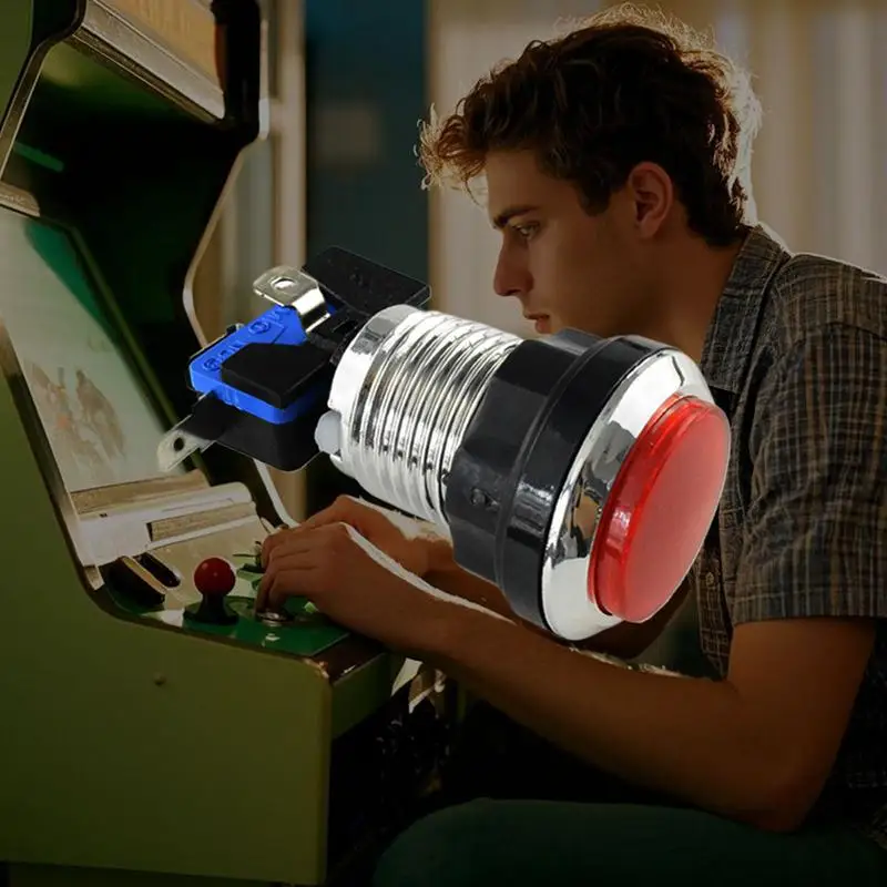 아케이드 게임 콘솔 버튼 아케이드 기계용 소형 은도금 푸시 버튼 성인용 가을 방지 게임 용품 소년 및