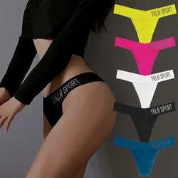 Sexy Wide V Waist Panties Sports Girl Letter Belt Briefs T Back Thong Women Fitness Underwear Brazilian lenceria sensual tangas