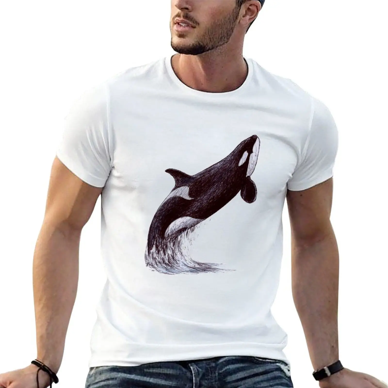 New Kalina the Killer Whale Scribble T-Shirt Anime t-shirt Men's t shirts