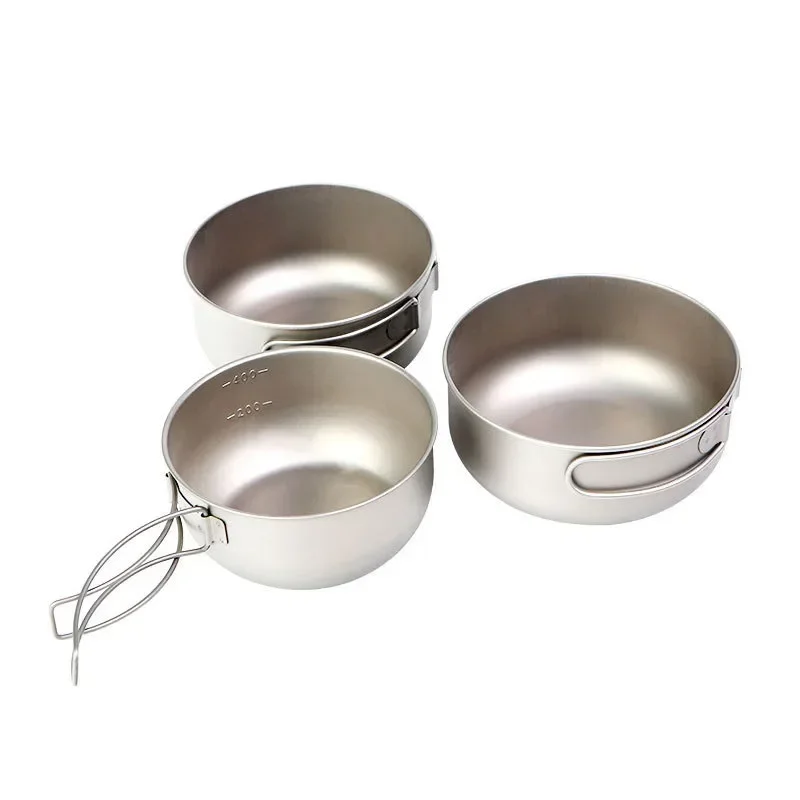 

450 мл 500 мл 600 мл складная титановая миска для кемпинга, барбекю, барбекю, портативная посуда для путешествий, пикника, приготовления пищи, пешего туризма, посуда, принадлежности