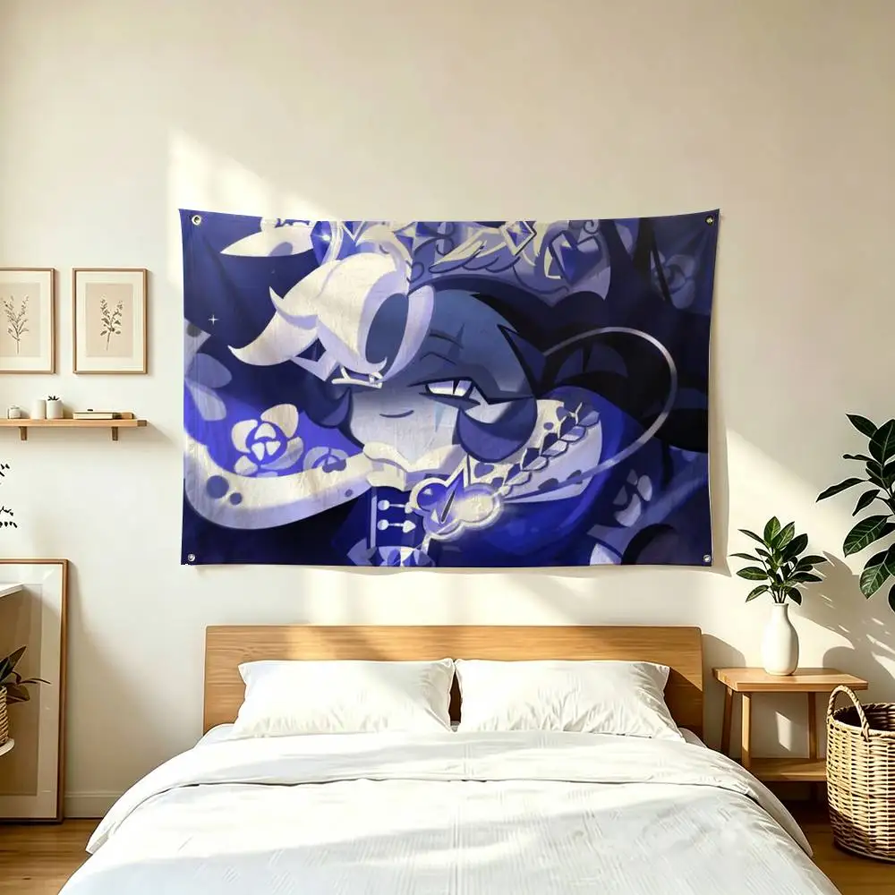 C-Cookie Run Shadow Milk Cookie Flag Suitable For Party Club Outdoor Interior Wall Decoration Banner Fans Gift