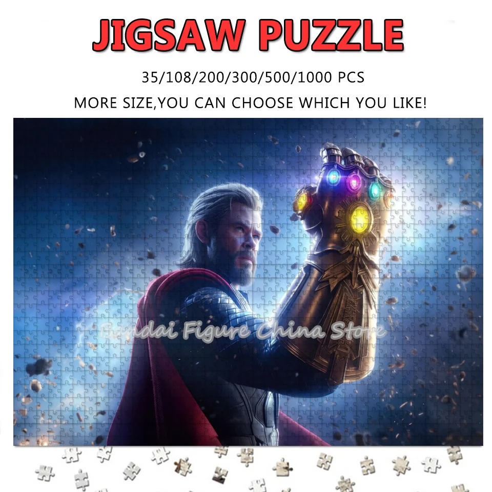 Thor Cosmic Convergence Gauntlet Disney Custom Puzzle Decompressed Game Toys 108/200/300/500/1000Pcs Diy Family Jigsaw Puzzle