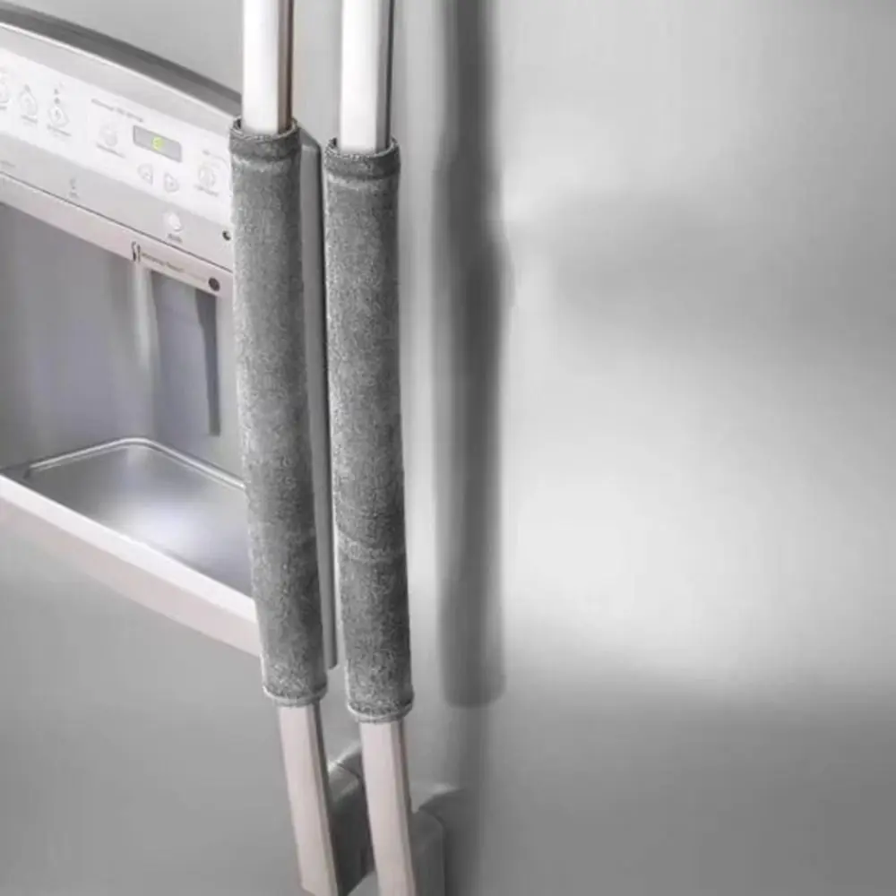 2Pcs Oil-proof Refrigerator Handle Cover Washable Stain-resistant Oven Door Handle Cover Microwave Oven Mitts Home Decors
