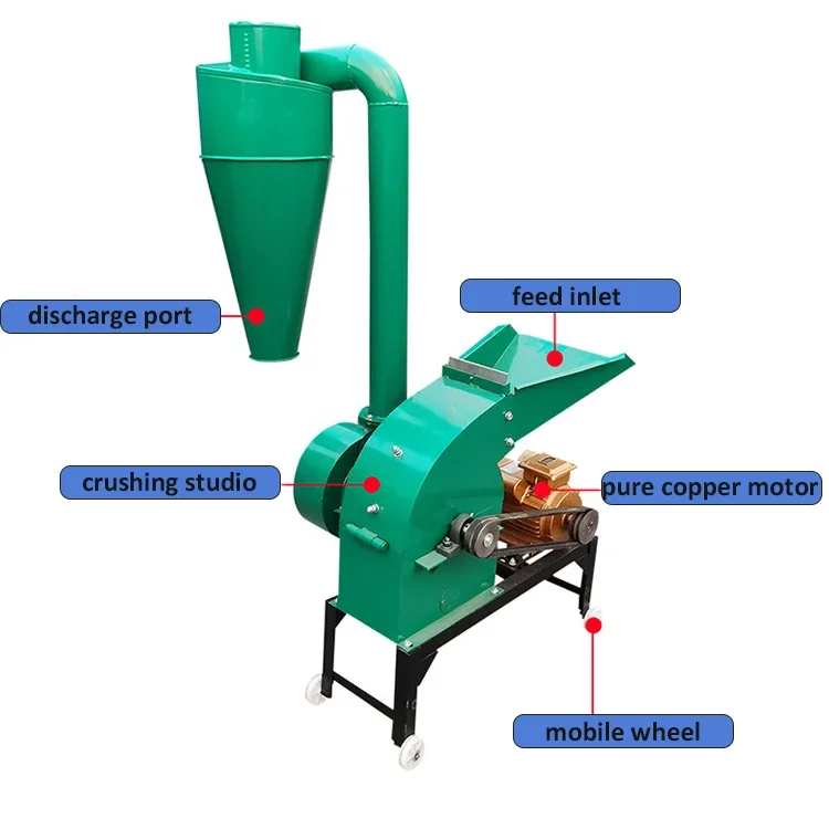 Pig Animal Feed Hammer Milling Crusher Feed Processing Hammer Mill Grinder Machine Animal Feed Pulverizer