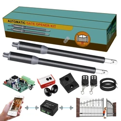Aluminum Shell Automatic Gate Opener for Gates up to 12 Feet Long and 550 LBS for Dual Swing Gate Automatic Gate Opener Kit
