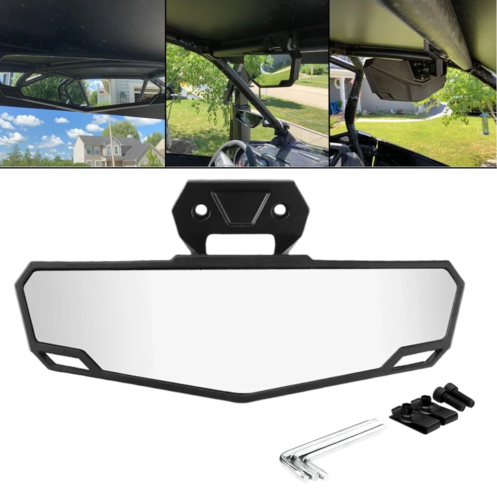 UTV Center Rear View Mirror 2883763, Premium Convex RearView Mirror for Polaris Ranger 570 900 1000 Crew/Can Am Defender
