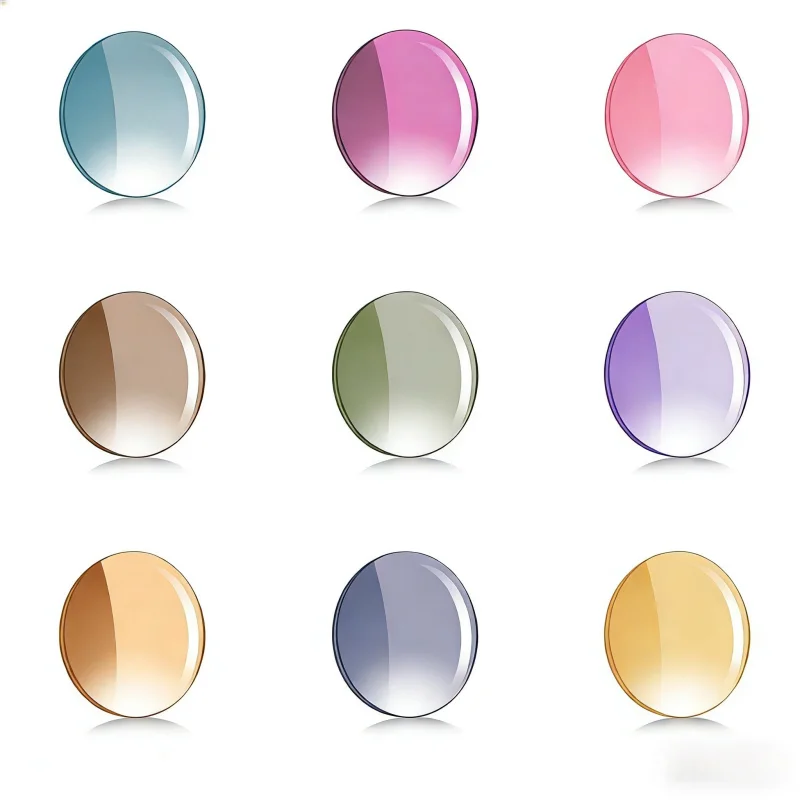 Chashma Brand Quality Anti Reflective MR-8 UV 400 Prescription 1.61 Index Tint Lens Purple Pink Gray Colored Lenses