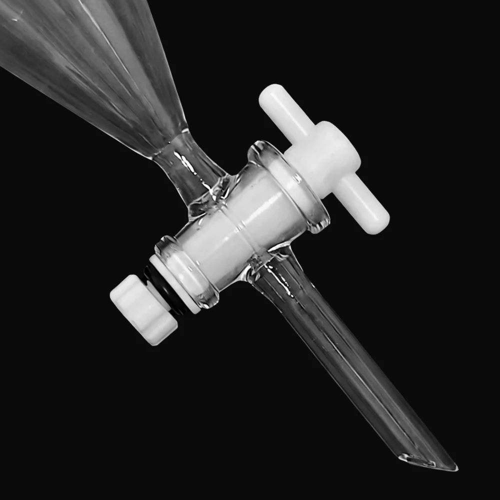 Lab Glass Pear-Shaped Separatory Funnel 60—500ML 19# PTFE Piston Separating Eurify Essential Oil Chemical Experiment Separation