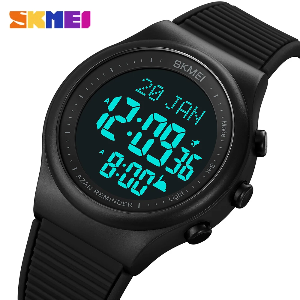 

SKMEI Luxury Brand Sports Watches for Men Simple Black Silicone LED Digital Wristwatch Military Multifunctional Luminous Watch