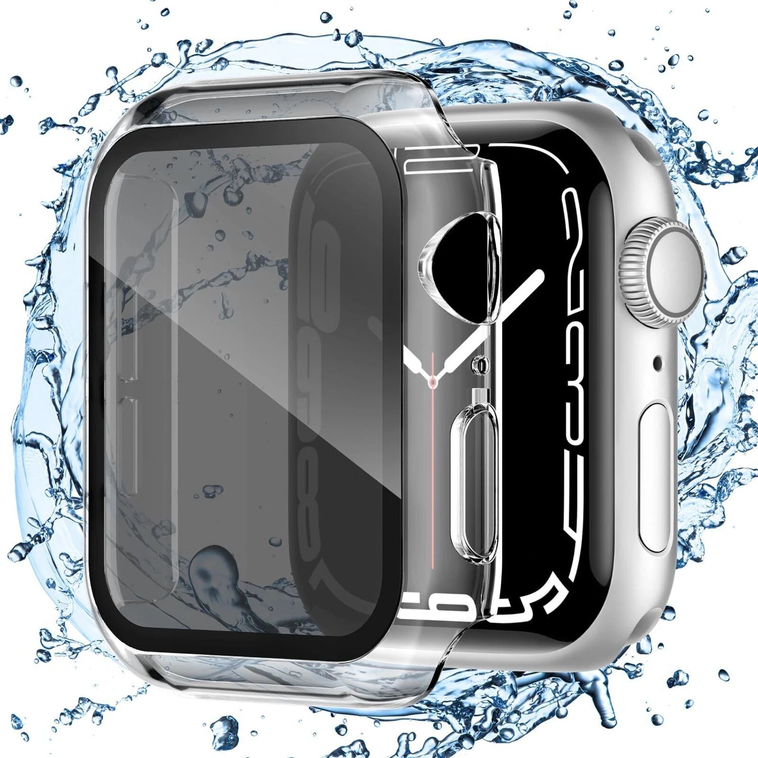 Protector de pantalla de privacidad para Apple Watch, cubierta de parachoques impermeable para iWatch Series 6, 5, SE, 45mm, 41mm, Series 7, 8, 9, 40mm, 44mm