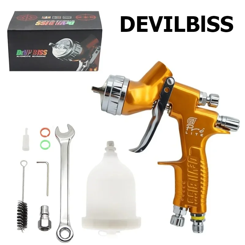 Auto Body Paint Spray Gun Kit Automotive Air Hvlp Spray Gun Car Paint Gun Gravity Kit 1.3mm Tip 600ml Plastic Cup for Car Paint