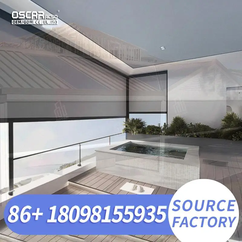 Remote Control Motorized Wifi Automated Transparent Roller Blinds for Home Office Hotel Use Rolling Blind
