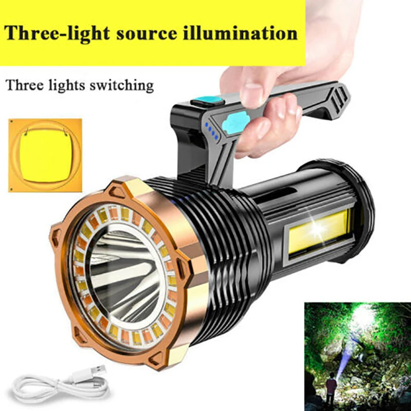 High Powered 12000000lm Led Flashlight Super Bright Torch Usb Rechargeable Lamp Portable Hand Held Outdoor Lighting