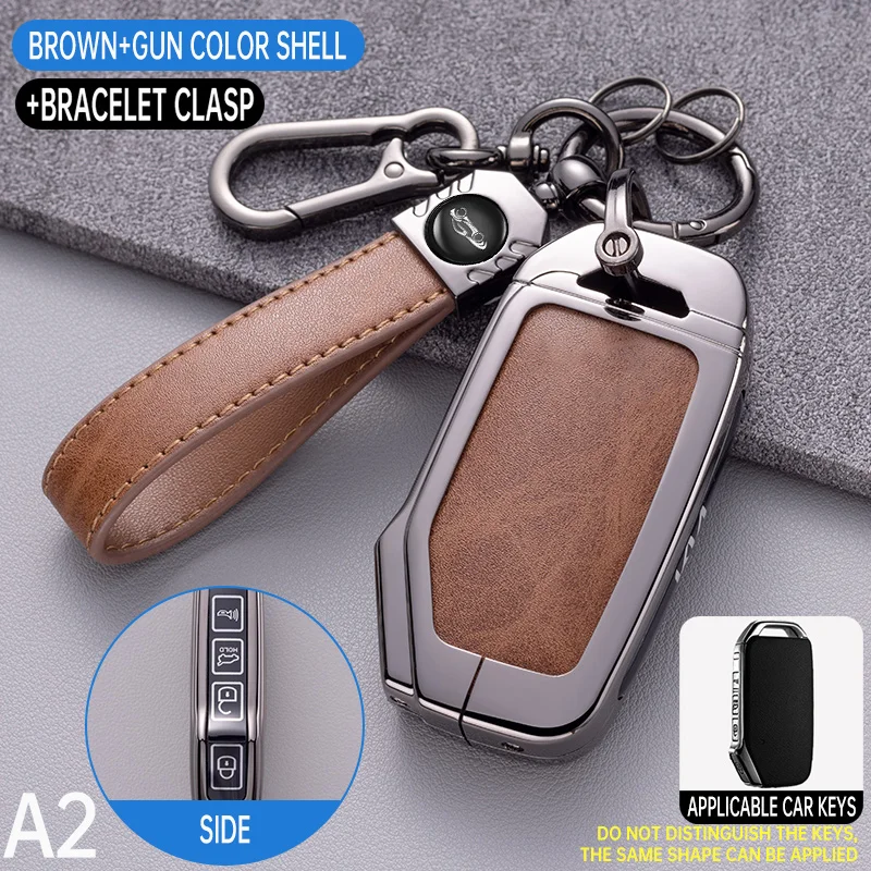 Car Zinc Alloy Key Case Cover Holder Chain For KIA K5 Sorento MQ4 Sportage Seltos Ceed Niro EV Telluride Cerato Soul Proceed view 2