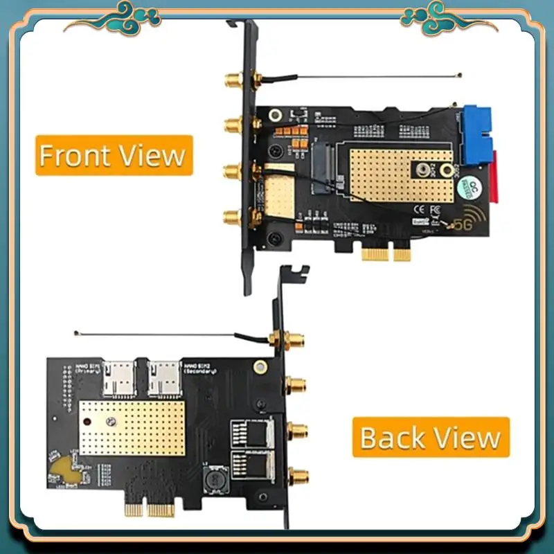 ABJG-M.2 Scheda adattatore scheda USB 3.0 e Pcie 5G Dual Bus 5G-WWAN chiave B, scheda adattatore desktop con 4 antenne Slot SIM Installazione semplice