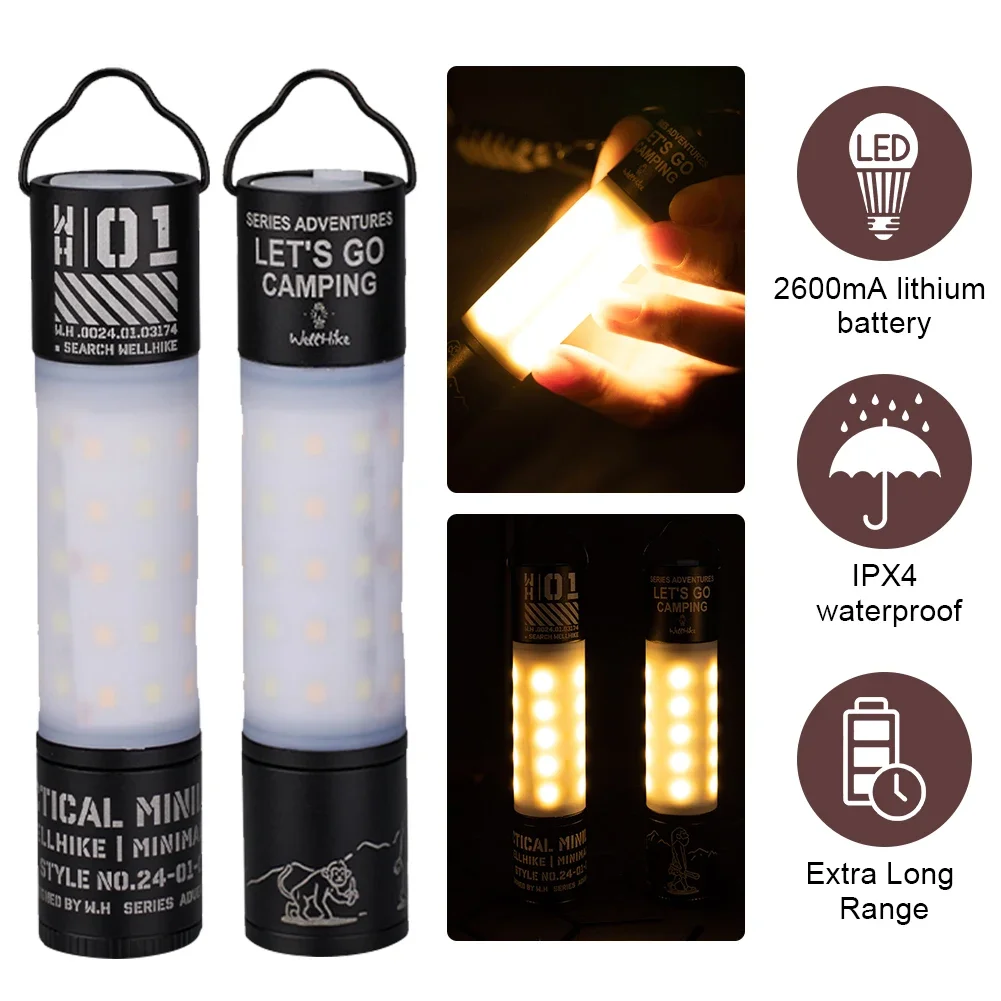 Super Bright Flashlight IPX4 Waterproof Handheld LED Torch 2600mAh Portable Hand Lantern Power Bank for Outdoor Camping Hiking