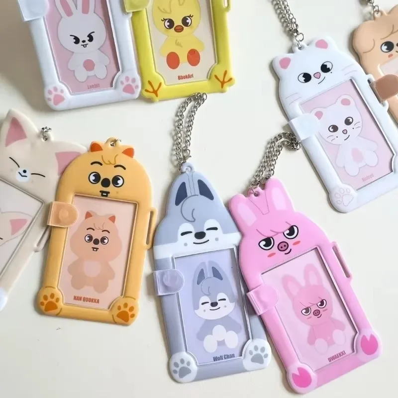 SKZOO Plastic Card Holder 3 Inch Photocard Sleeve Magnetic Suction Irregular Shape Cartoon Kawaii Pendant Protective Cover Gift view 3