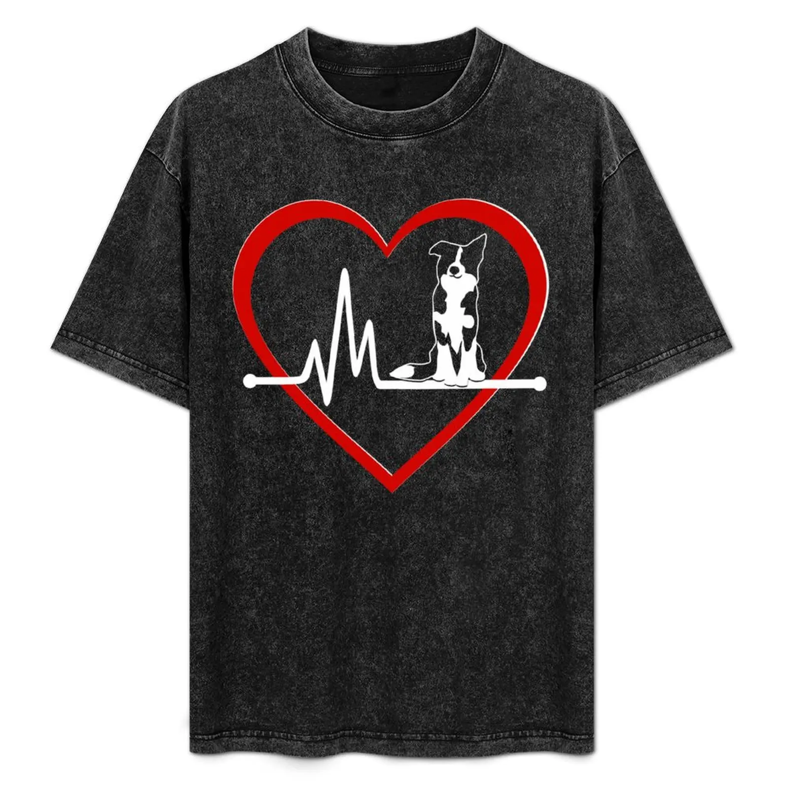 

Border Collie Heart Beat| NickerStickers on Redbubble T-Shirt Stylish Print Short Sleeve Tee