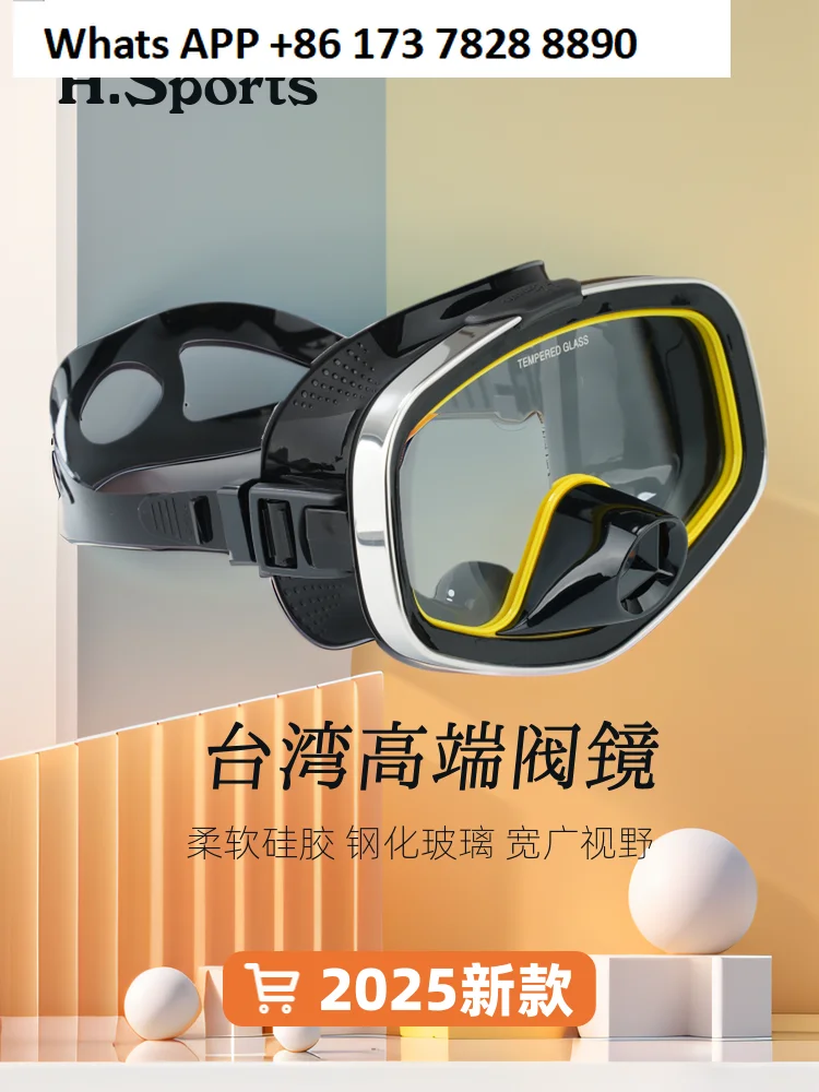 

Taiwan diving mask tempered glass underwater operation liquid black silicone tape exhaust genuine valve flat mirror water mirror