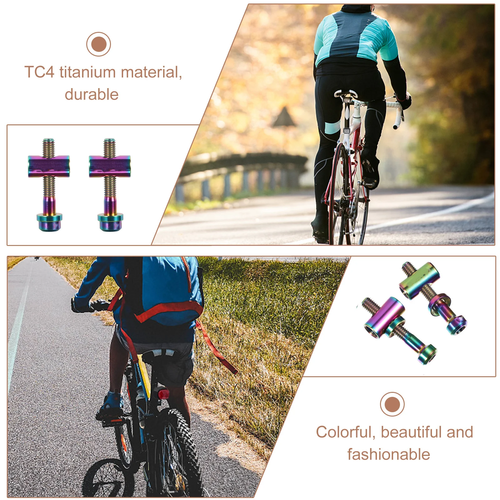 

2 pcs Bike Seatpost Screws Titanium Alloy Precision Cnc Threads Fixed Bolts For Bicycle Seat Post Saddle Metal Fasteners Round