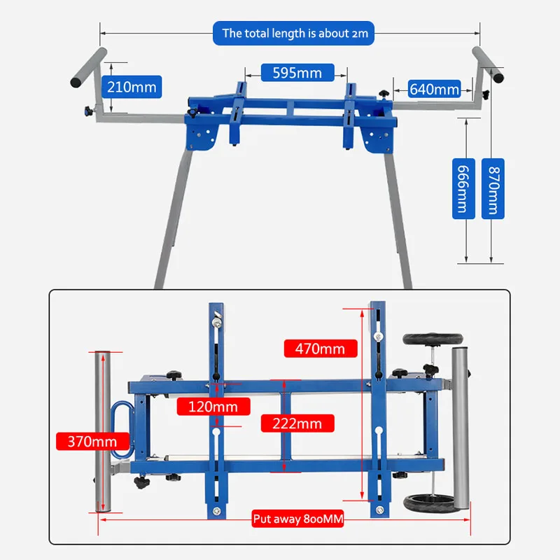 Portable Aluminum Machine Miter Saw Cutting Machine Bracket Multifunctional Workbench Woodworking Table Mobile Bracket