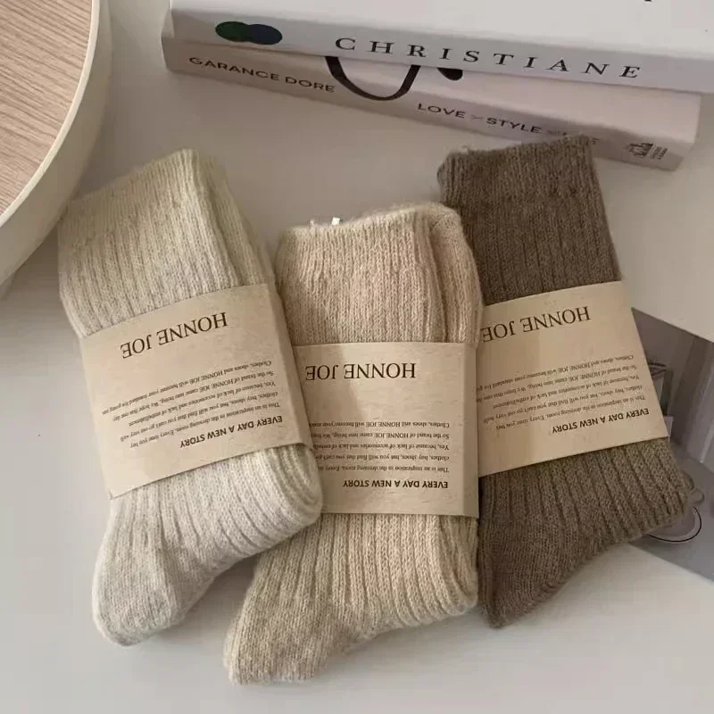 Thermal Thicken Wool Cashmere Long Sock for Women Homewear Sleeping Warm Crew Socks Women Socks Autumn Winter Calcetines Mujer image 6