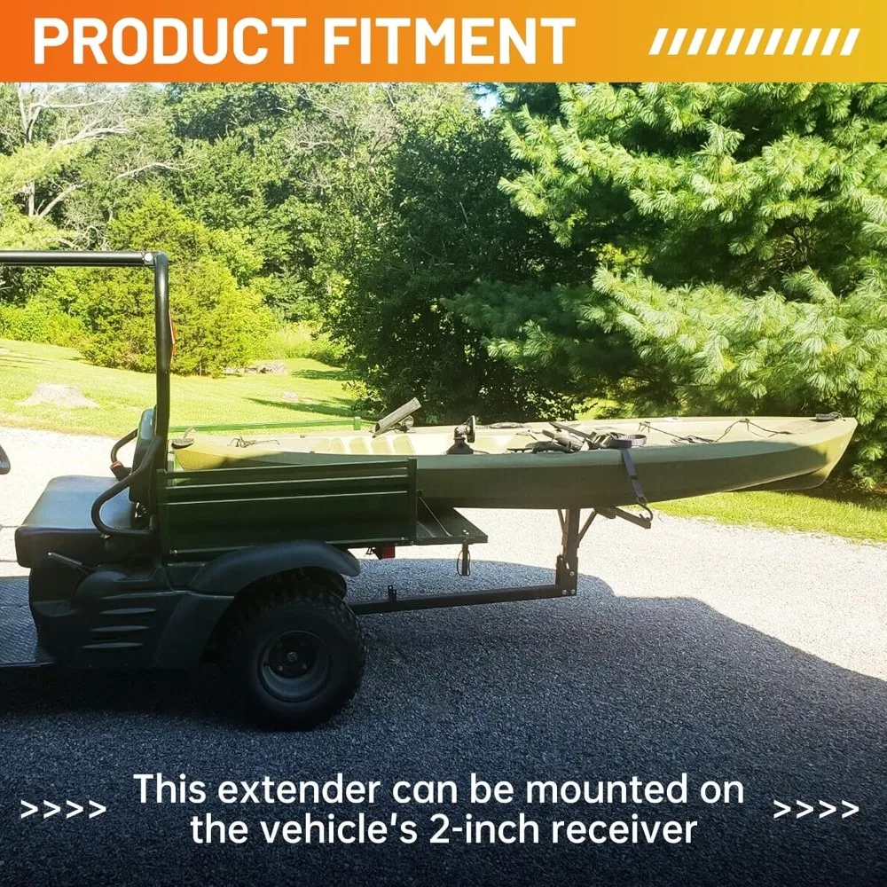 Truck Bed Hitch Extender 2 in 1 Design Foldable Extension Pick Up Rack Canoe Boat Kayak Lumber w/Flag