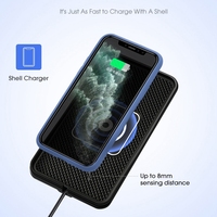 Wireless Car Charger,10W For Qi Fast Charging Non-Slip Shockproof Silicone Pad Mat Phone Holder Mount For Iphone 12 /12 Pro