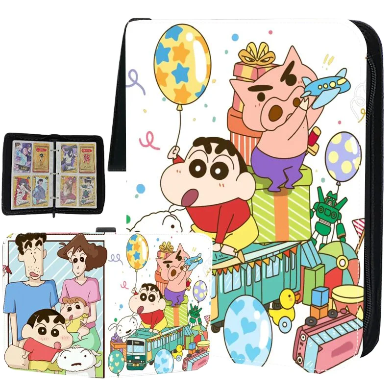 

Crayon Shinchan, 4-значная книга для хранения карт, большая вместительная папка на молнии, роскошный держатель для визитных карточек с героями мультфильмов, детская игрушка в подарок
