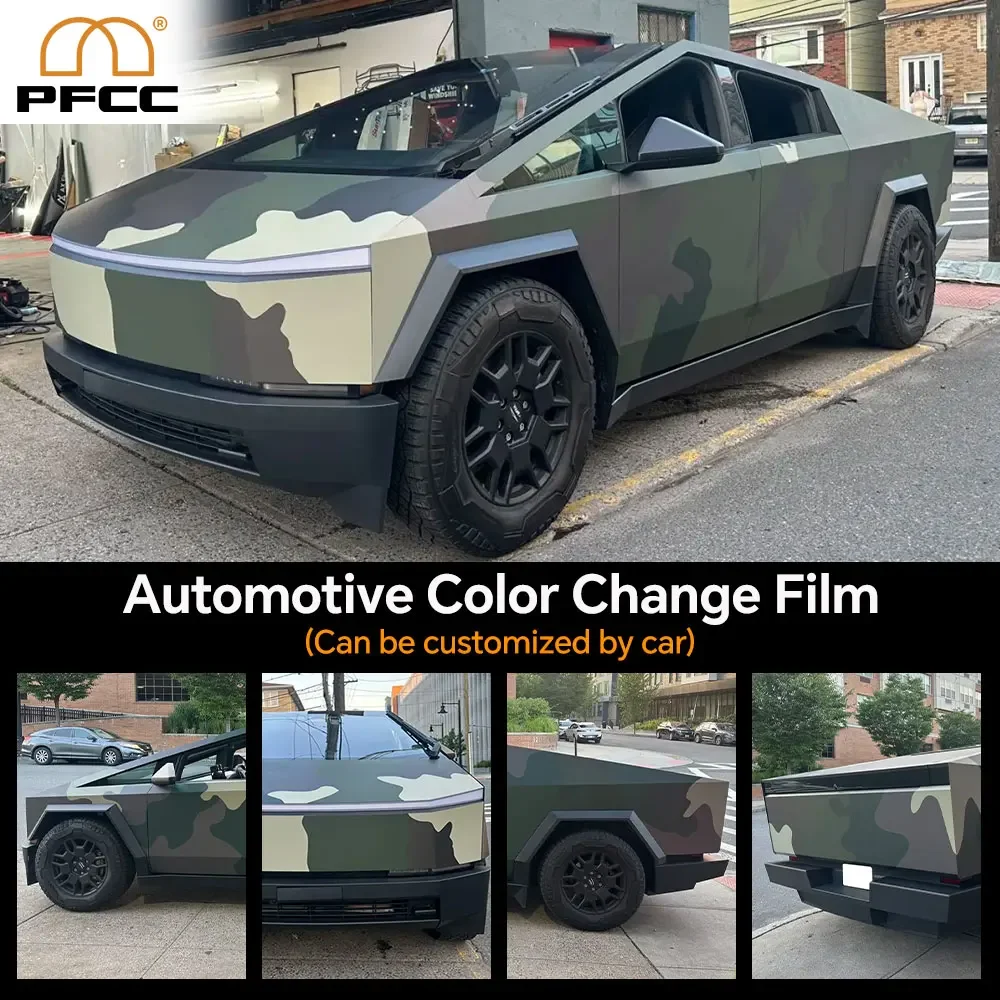 PFCC Car Color Changing Film For Tesla Cybertruck 2024 PVC Decal Anti-Scratch Vinyl Film Auto Body Color Change Cars Accessories