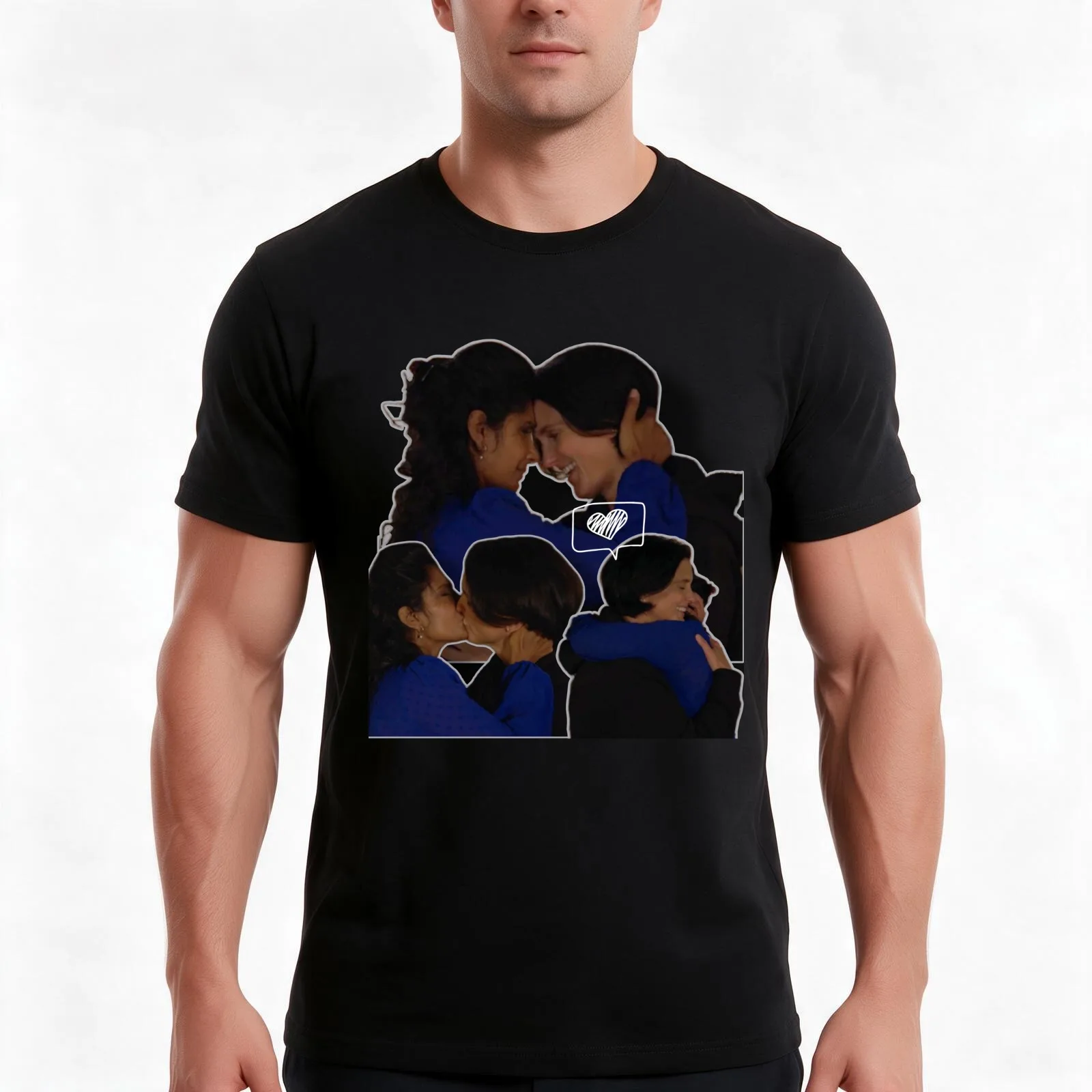 sukeve I'm never leaving your side again T-Shirt, Summer Casual Cotton Tee, Oversized Streetwear Tops, Vintage Graphic Print