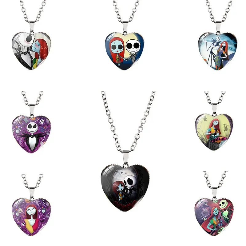 Disney The Nightmare Before Christmas Necklace Cute Character Cartoon Jack SallyFashion Accessory Halloween for Holiday Gift