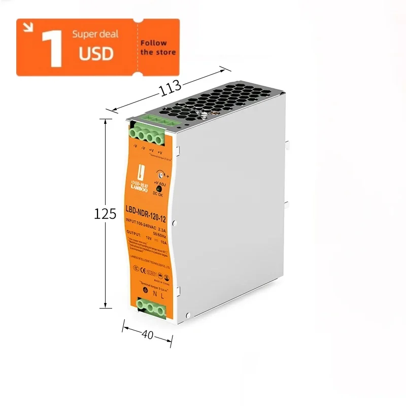 Blue wave switching power supply NDR series 220V to 12V24V controller transformer LED light with light box modification