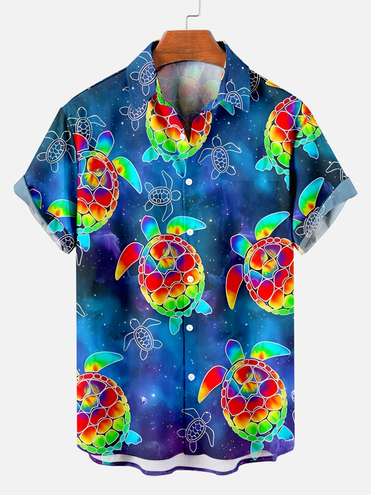 

Men's Comfortable Breathable Hawaiian Turtle Print Shirt Mens Short Sleeve Shirt Summer Loose Beach Oversize Top Shirts For Boys