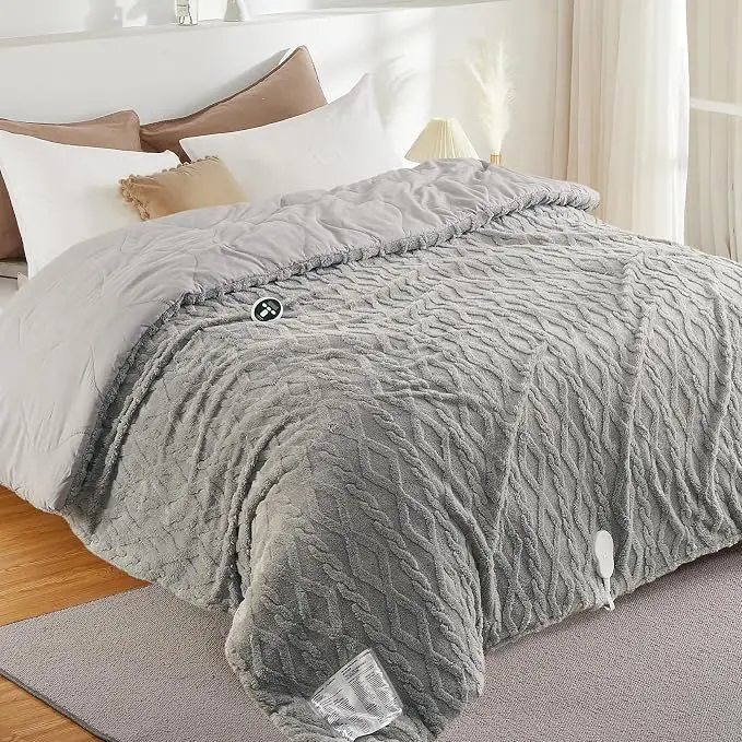 North America 240G Comfortable Cotton Velvet Twist + 200G Glue-Free Cotton + 160G Non-Woven Fabric + 100G Same Color Brushed Fabric Wireless Radio Frequency Controller Electric Heating Quilt