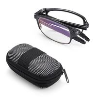 TR90 Compact Portable Eyewear Reading Glasses with Zipper Case Folding Presbyopic Glasses