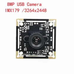 8MP USB Camera Module IMX179 Webcam 3264x2448 15fps For HD Document Scanning, Facial Recognition,Windows Android  Raspberry Pie