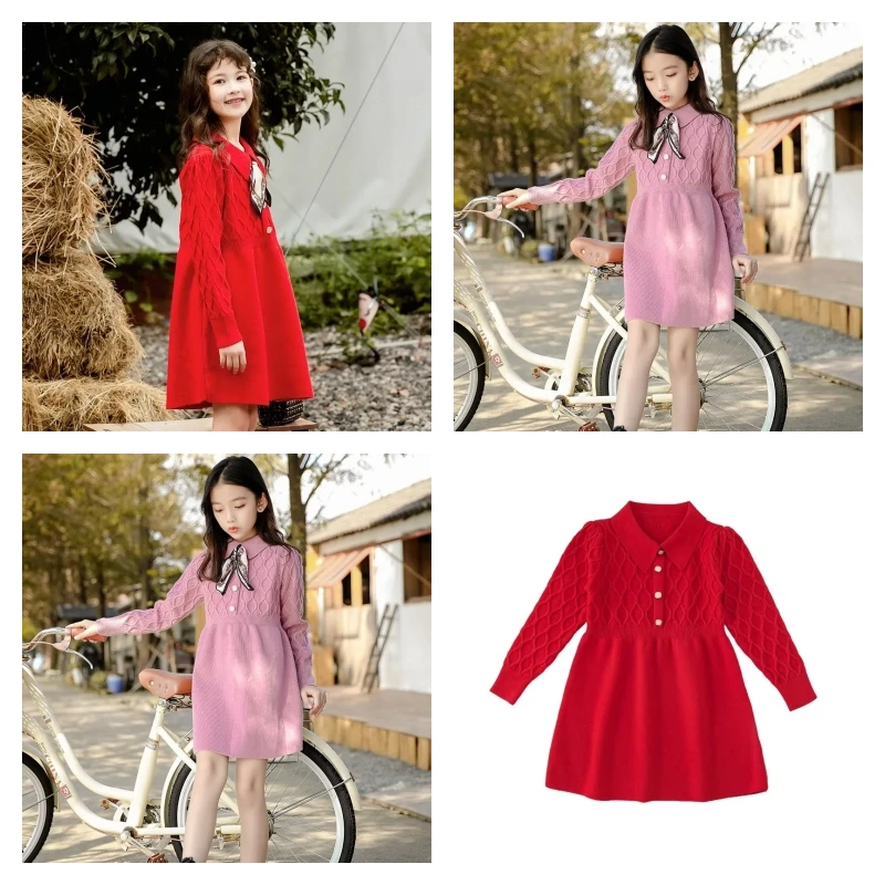 

Лидер продаж, модное платье-пуловер для девочек, студенческое весенне-осеннее повседневное трикотажное платье с героями мультфильмов, топы с длинными рукавами, юбка, детская одежда