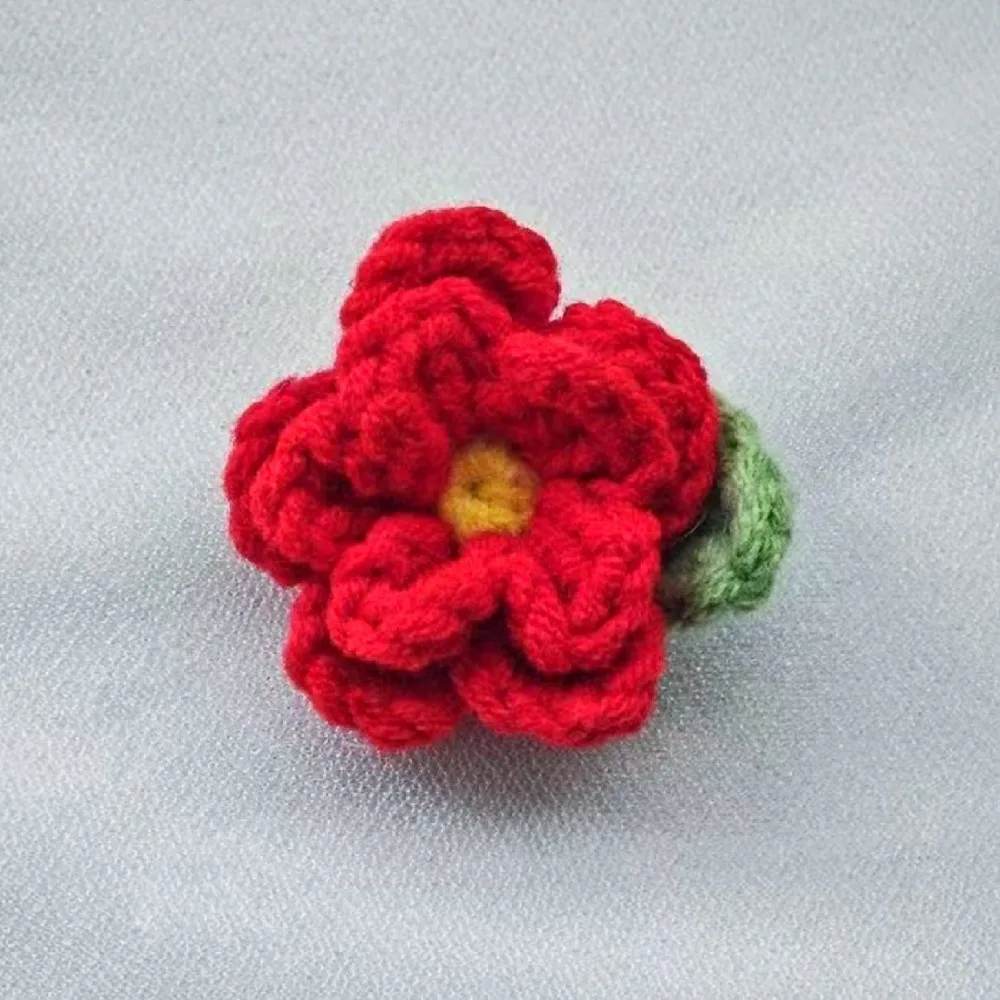 

4cm Handmade Crochet Color Camellia Accessories for Clothes Decor, Crochet Camelia Flower Decorations ,knitted Accessories