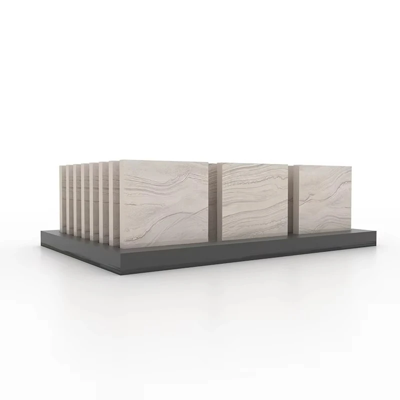 &c Customized Modern Eco-Friendly for Ceramic Tile Glass Stone Marble Quartz Display Stand with Metal Shelves for Showroom
