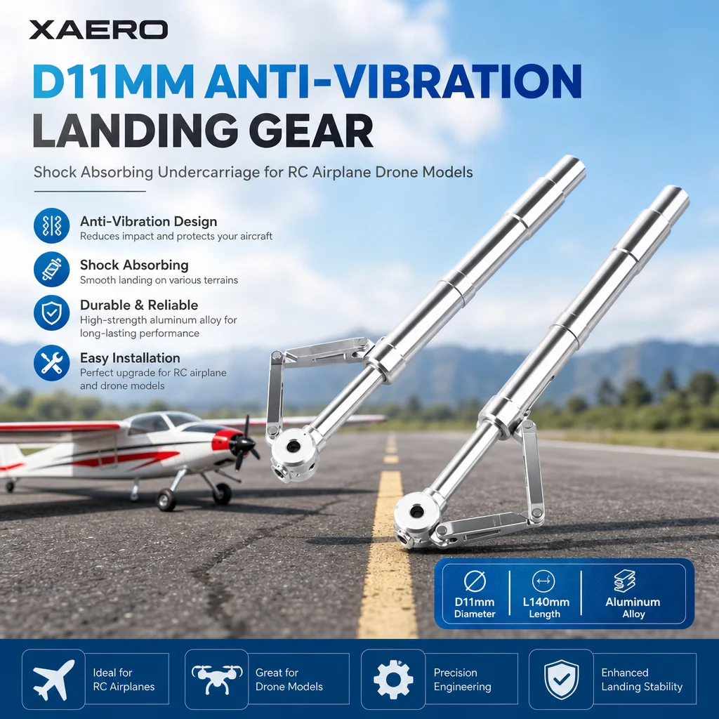 

XAERO D11mm Anti-Vibration Landing Gear L140mm Shock Absorbing Undercarriage for RC Airplane Drone Models