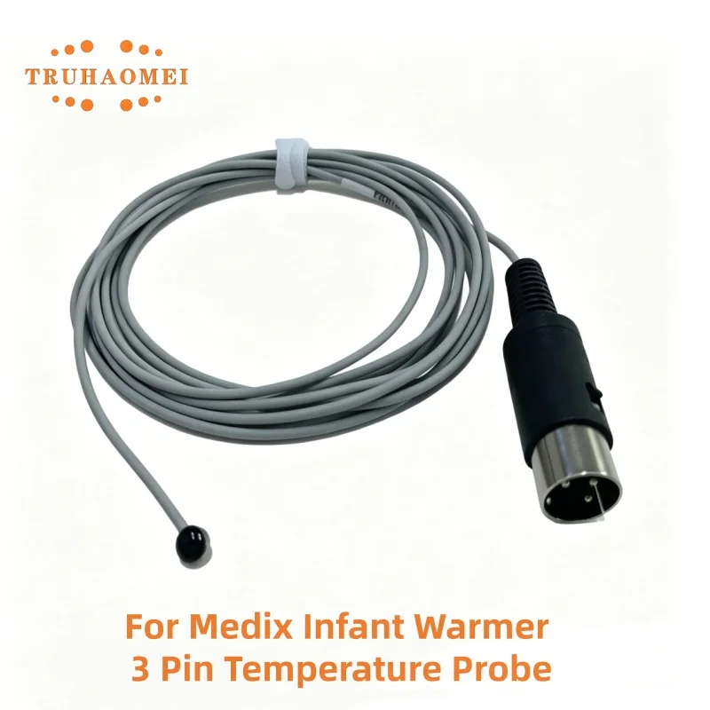 Sonda de Temperatura Médica Reutilizable para Calentador de Bebés Medix DIR-10, Sensor de Temperatura de Superficie Cutánea Reutilizable para Neonatos, 3 Pines, 10K