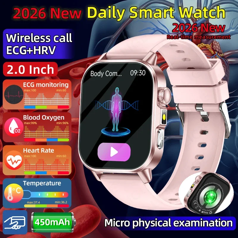 

2026New ECG+PPG Smart Watch Women BT Call Heart Rate Blood lipids Uric acid Health Monitor Watches AI Voice Sport Smartwatch Men