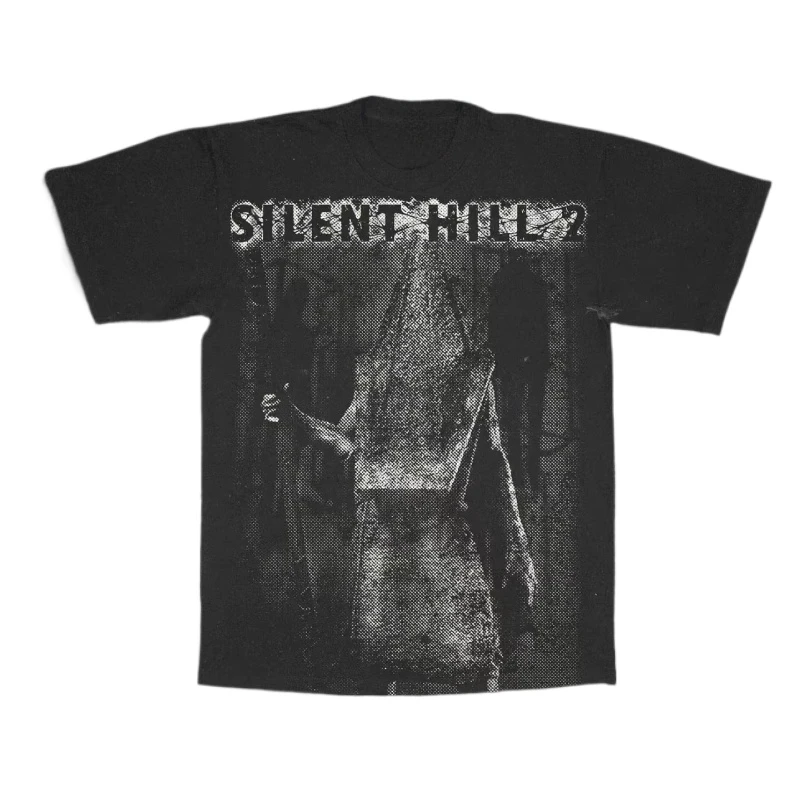 SH2 T-shirt Silent Hill 2 T-shirt hommes manches courtes rue décontracté coton hommes femmes jeu cadeau manches courtes Hip Hop haut surdimensionné T-shirt