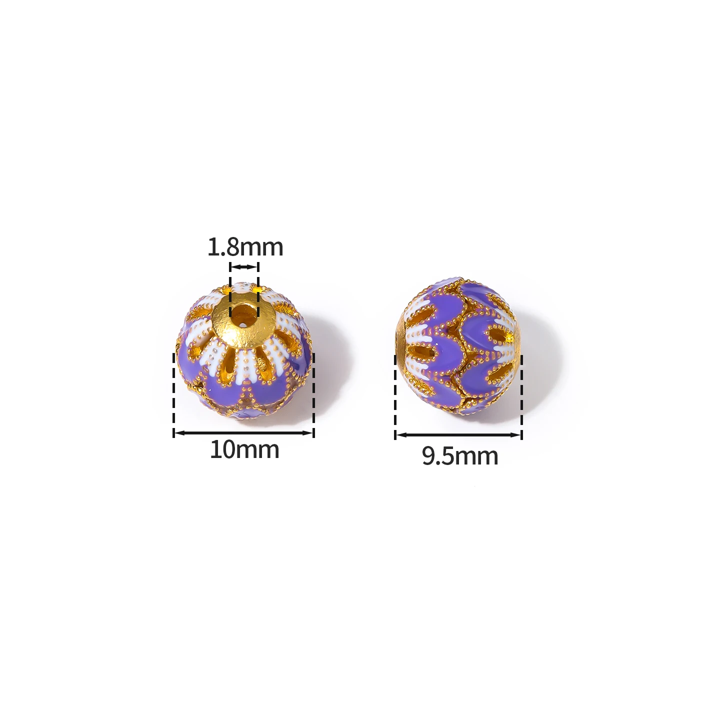 1Pcs 9.5×10mm Colorful Cloisonné Enamel Alloy Round Loose Spacer Beads for Bracelet Necklace Pendant DIY Jewelry Making Findings