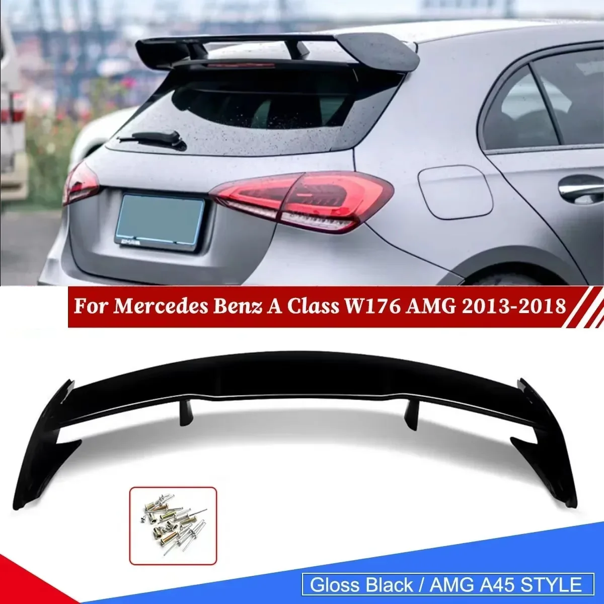 Heckspoiler Dachspoiler Heckflügel ABS Glanzschwarz für Mercedes Benz A-Klasse W176 A250 A45 A180 A200 AMG 2013-2018