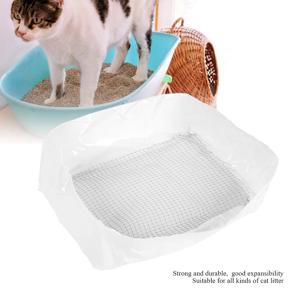 Pet Cat Feces Filter Net Cats Litter Sifting Tray Elastic Kitten Poop Strainer Cat Litter Box Liners Litters Scoop Bag