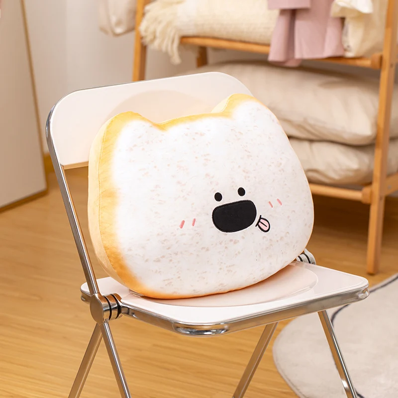 45cm Kawaii 편안한 만화 동물 토스트 플러시 베개 부드러운 면화 새끼 고양이 다시 쿠션 진정 잠자는 베개